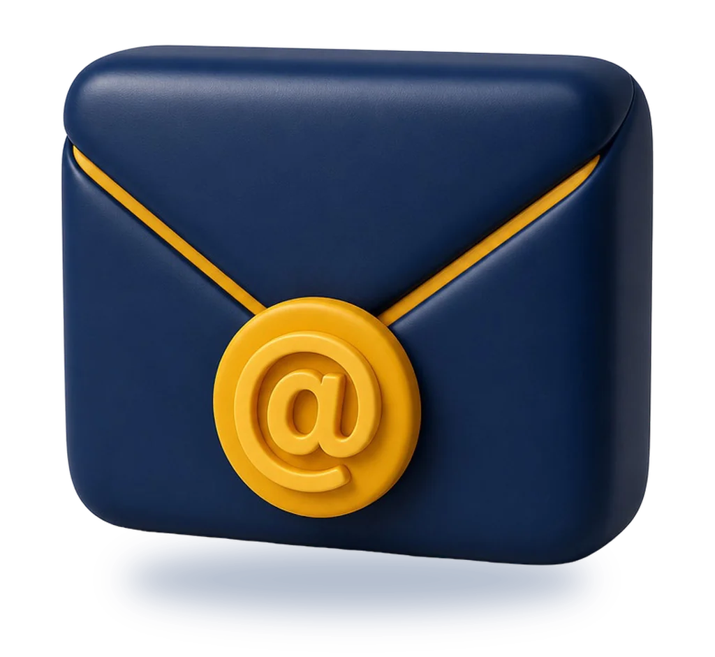 Correo corporativo: un sobre con una arroba
